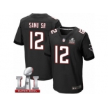 Men's Nike Atlanta Falcons #12 Mohamed Sanu Elite Black Alternate Super Bowl LI 51 NFL Jersey