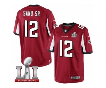 Men's Nike Atlanta Falcons #12 Mohamed Sanu Limited Red Team Color Super Bowl LI 51 NFL Jersey