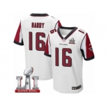 Men's Nike Atlanta Falcons #16 Justin Hardy Elite White Super Bowl LI 51 NFL Jersey