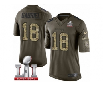 Men's Nike Atlanta Falcons #18 Taylor Gabriel Limited Green Salute to Service Super Bowl LI 51 NFL Jersey