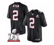 Men's Nike Atlanta Falcons #2 Matt Ryan Limited Black Alternate Super Bowl LI 51 NFL Jersey