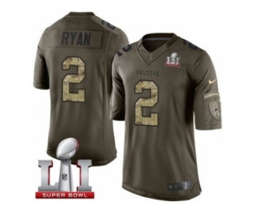 Men's Nike Atlanta Falcons #2 Matt Ryan Limited Green Salute to Service Super Bowl LI 51 NFL Jersey