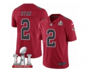 Men's Nike Atlanta Falcons #2 Matt Ryan Limited Red Rush Super Bowl LI 51 NFL Jersey
