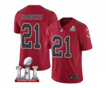 Men's Nike Atlanta Falcons #21 Deion Sanders Limited Red Rush Super Bowl LI 51 NFL Jersey