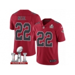 Men's Nike Atlanta Falcons #22 Keanu Neal Limited Red Rush Super Bowl LI 51 NFL Jersey