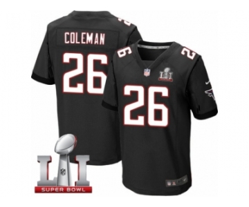 Men's Nike Atlanta Falcons #26 Tevin Coleman Elite Black Alternate Super Bowl LI 51 NFL Jersey
