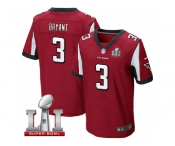 Men's Nike Atlanta Falcons #3 Matt Bryant Elite Red Team Color Super Bowl LI 51 NFL Jersey