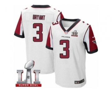 Men's Nike Atlanta Falcons #3 Matt Bryant Elite White Super Bowl LI 51 NFL Jersey