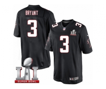 Men's Nike Atlanta Falcons #3 Matt Bryant Limited Black Alternate Super Bowl LI 51 NFL Jersey