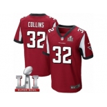 Men's Nike Atlanta Falcons #32 Jalen Collins Elite Red Team Color Super Bowl LI 51 NFL Jersey
