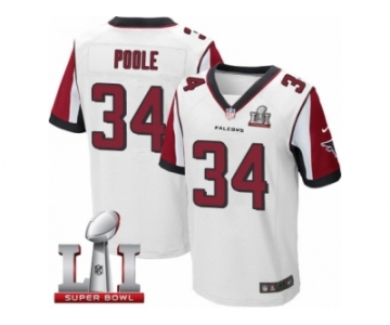 Men's Nike Atlanta Falcons #34 Brian Poole Elite White Super Bowl LI 51 NFL Jersey