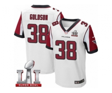Men's Nike Atlanta Falcons #38 Dashon Goldson Elite White Super Bowl LI 51 NFL Jersey