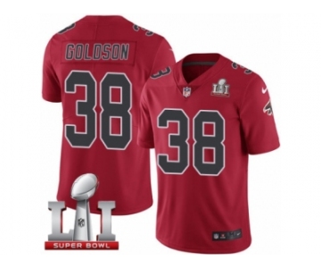Men's Nike Atlanta Falcons #38 Dashon Goldson Limited Red Rush Super Bowl LI 51 NFL Jersey