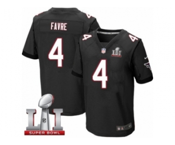 Men's Nike Atlanta Falcons #4 Brett Favre Elite Black Alternate Super Bowl LI 51 NFL Jersey