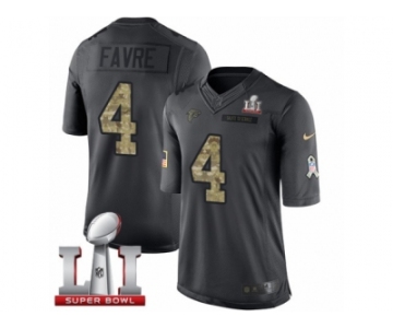 Men's Nike Atlanta Falcons #4 Brett Favre Limited Black 2016 Salute to Service Super Bowl LI 51 NFL Jersey