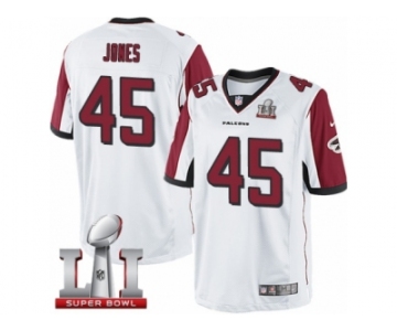 Men's Nike Atlanta Falcons #45 Deion Jones Limited White Super Bowl LI 51 NFL Jersey