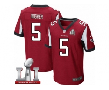 Men's Nike Atlanta Falcons #5 Matt Bosher Elite Red Team Color Super Bowl LI 51 NFL Jersey