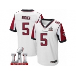 Men's Nike Atlanta Falcons #5 Matt Bosher Elite White Super Bowl LI 51 NFL Jersey
