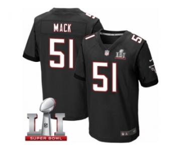 Men's Nike Atlanta Falcons #51 Alex Mack Elite Black Alternate Super Bowl LI 51 NFL Jersey