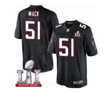 Men's Nike Atlanta Falcons #51 Alex Mack Limited Black Alternate Super Bowl LI 51 NFL Jersey