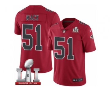 Men's Nike Atlanta Falcons #51 Alex Mack Limited Red Rush Super Bowl LI 51 NFL Jersey