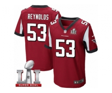 Men's Nike Atlanta Falcons #53 LaRoy Reynolds Elite Red Team Color Super Bowl LI 51 NFL Jersey