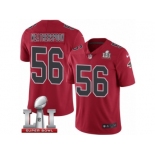Men's Nike Atlanta Falcons #56 Sean Weatherspoon Limited Red Rush Super Bowl LI 51 NFL Jersey