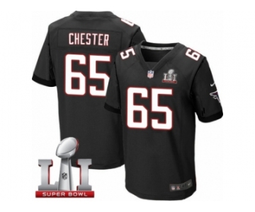 Men's Nike Atlanta Falcons #65 Chris Chester Elite Black Alternate Super Bowl LI 51 NFL Jersey