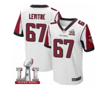 Men's Nike Atlanta Falcons #67 Andy Levitre Elite White Super Bowl LI 51 NFL Jersey