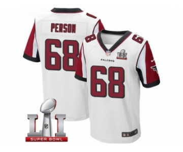 Men's Nike Atlanta Falcons #68 Mike Person Elite White Super Bowl LI 51 NFL Jersey
