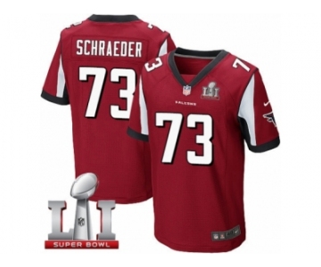 Men's Nike Atlanta Falcons #73 Ryan Schraeder Elite Red Team Color Super Bowl LI 51 NFL Jersey