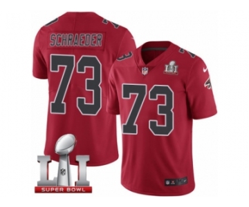 Men's Nike Atlanta Falcons #73 Ryan Schraeder Limited Red Rush Super Bowl LI 51 NFL Jersey
