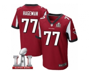 Men's Nike Atlanta Falcons #77 Ra'Shede Hageman Elite Red Team Color Super Bowl LI 51 NFL Jersey