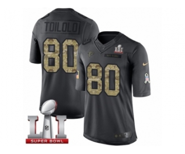 Men's Nike Atlanta Falcons #80 Levine Toilolo Limited Black 2016 Salute to Service Super Bowl LI 51 NFL Jersey