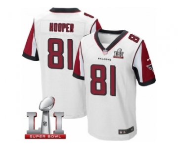 Men's Nike Atlanta Falcons #81 Austin Hooper Elite White Super Bowl LI 51 NFL Jersey