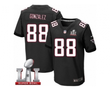 Men's Nike Atlanta Falcons #88 Tony Gonzalez Elite Black Alternate Super Bowl LI 51 NFL Jersey
