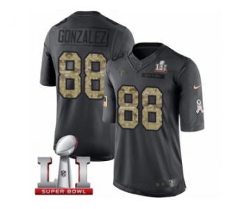 Men's Nike Atlanta Falcons #88 Tony Gonzalez Limited Black 2016 Salute to Service Super Bowl LI 51 NFL Jersey