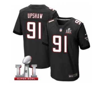 Men's Nike Atlanta Falcons #91 Courtney Upshaw Elite Black Alternate Super Bowl LI 51 NFL Jersey