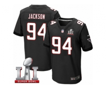 Men's Nike Atlanta Falcons #94 Tyson Jackson Elite Black Alternate Super Bowl LI 51 NFL Jersey
