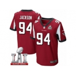 Men's Nike Atlanta Falcons #94 Tyson Jackson Elite Red Team Color Super Bowl LI 51 NFL Jersey