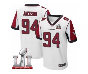 Men's Nike Atlanta Falcons #94 Tyson Jackson Elite White Super Bowl LI 51 NFL Jersey