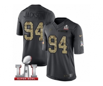 Men's Nike Atlanta Falcons #94 Tyson Jackson Limited Black 2016 Salute to Service Super Bowl LI 51 NFL Jersey