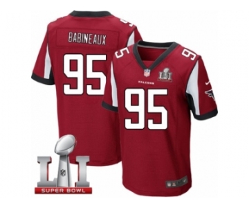 Men's Nike Atlanta Falcons #95 Jonathan Babineaux Elite Red Team Color Super Bowl LI 51 NFL Jersey