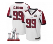 Men's Nike Atlanta Falcons #99 Adrian Clayborn Elite White Super Bowl LI 51 NFL Jersey