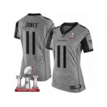 Women's Nike Atlanta Falcons #11 Julio Jones Limited Gray Gridiron Super Bowl LI 51 NFL Jersey