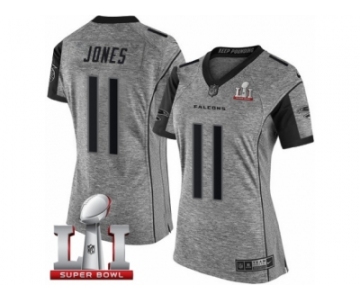Women's Nike Atlanta Falcons #11 Julio Jones Limited Gray Gridiron Super Bowl LI 51 NFL Jersey