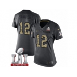 Women's Nike Atlanta Falcons #12 Mohamed Sanu Limited Black 2016 Salute to Service Super Bowl LI 51 NFL Jersey