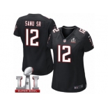 Women's Nike Atlanta Falcons #12 Mohamed Sanu Limited Black Alternate Super Bowl LI 51 NFL Jersey