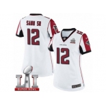Women's Nike Atlanta Falcons #12 Mohamed Sanu Limited White Super Bowl LI 51 NFL Jersey