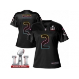 Women's Nike Atlanta Falcons #2 Matt Ryan Game Black Fashion Super Bowl LI 51 NFL Jersey